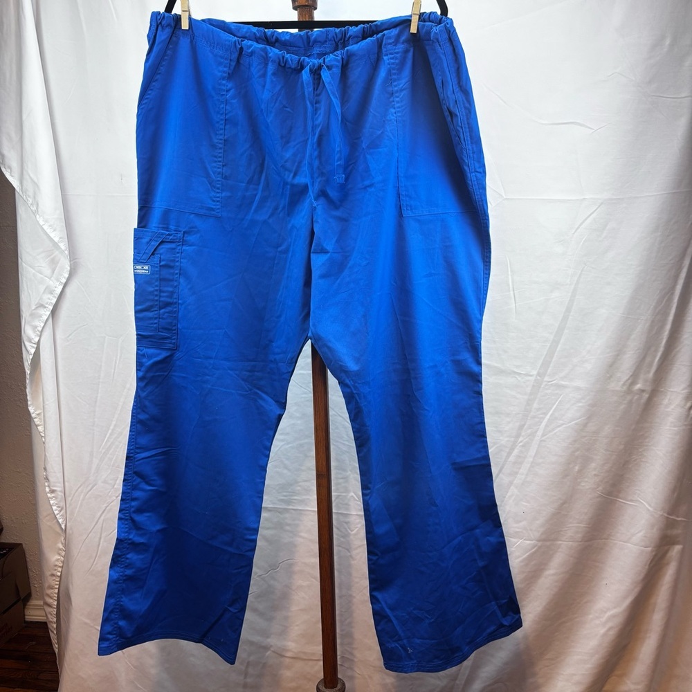 Cherokee Workwear Women Scrub Pants 4044T Sz 2XL Tall Royal Blue Plus Size Nurse